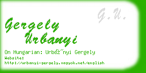 gergely urbanyi business card